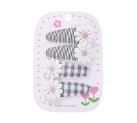 4 fermagli per capelli in tessuto, margherite e girasole, dolci e carini, fatti a mano, clip laterali bianche e nere