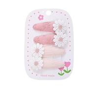 4 fermagli per capelli in tessuto, margherite e girasole, dolci e carini, fatti a mano, clip laterali rosa