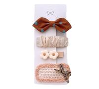 4 fermagli per capelli in tessuto, marrone dolce e carino, mini accessorio per capelli fatto a mano marrone G