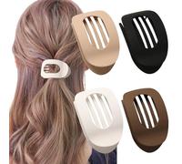 4 fermagli per capelli piatti da donna, opachi, con presa forte, antiscivolo, per sdraiarsi, guidare, capelli spessi o sottili, accessori per capelli di colore neutro per donne e ragazze