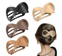 4 fermagli per capelli piatti, fermagli per capelli da donna, a forma di anatra, per l'uso quotidiano, per lo sport o il tempo libero, due di colore marrone chiaro, uno nero, un marrone scuro