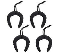 4 fermaporta a cuneo, che si illuminano al buio con corde, per forze dell'ordine, protezione da chiusura per polizia, servizi medici di emergenza (nero)