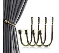 4 fermatende in metallo, a forma di U, fermatenda per tende decorative per pareti, gancio per il trattamento delle finestre in metallo resistente, ciano