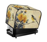 4 fette di copertura per tostapane vintage giallo uccello fiore piccolo elettrodomestico tostapane copertura antipolvere regali cucina