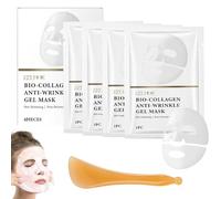 4 Fette Maschera Collagene Viso, Maschera Al Collagene Viso Coreana, Maschera Notturna Al Collagene, Idratante e Antirughe, Liftante e Restringente Pori, Adatto a Tutti Tipi Pelle