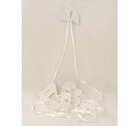 4 FIALETTE IN VETRO CON CUORE E NASTRI DECORAZIONI FLOREALI WEDDING PLANNER