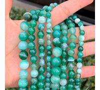 4 fili di agata verde naturale fasciata guarigione gemma 6 mm perline sfuse pietre preziose distanziatori (232-248 pezzi) per la creazione di gioielli artigianali -o13-7-21-9-6