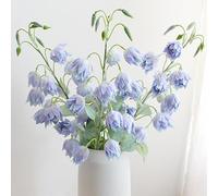 4 fiori artificiali di seta campanula per esterni, piante finte, fiori in plastica sintetica, 83 cm, orchidea artificiale mughetto a vento, per decorazione casa e ufficio (azzurro)