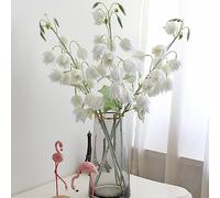 4 fiori artificiali di seta campanula per esterni, piante finte in plastica, 83 cm, orchidea artificiale con mughetto della valle, per decorazione di casa e ufficio (bianco)