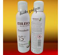 4 Flaconi Bilboa Olio Spray Coccobello SPF15 con Olio di Cocco Protezione Media