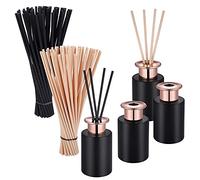 4 Flaconi per Diffusore Con 100 Bastoncini, Diffusore Mikado Vuoto Kit