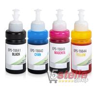 4 FLACONI RICARICA INCHIOSTRO PER EPSON ECOTANK ET-2500 2550 2600 2650 3600 4500