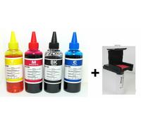 4 Flaconi X 100 ML Inchiostro per Stampanti HP 350 hp 351c + refill clip