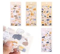 4 Fogli Adesivi Gatti, 3D in Feltro Morbido e Schiuma, Adesivi Puffy con Gatti e Cane, Autoadesivi per Scrapbooking, Journal, Diario, Decorazioni