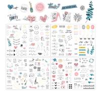 4 Fogli Adesivi per Matrimoni, 230 Pezzi Adesivi per Libri degli Ospiti di Nozze, Adesivi Nuziali, Album di Foto Libro Decorazioni di Matrimonio Anniversario Biglietti di Auguri DIY