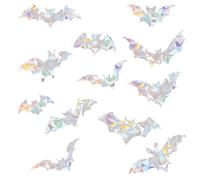 4 Fogli Adesivi per Vetri Finestre Anticollisione, Adesivi Anticollisione per Uccelli Adesivi Riflettenti Statici Arcobaleno per la Protezione Degli Uccelli (Stile Pipistrello)