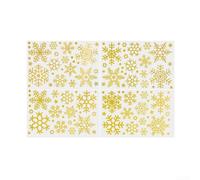 4 fogli decorativi decorativi decorativi alla moda con fiocchi di neve natalizi per trasformare finestre e porte (oro)