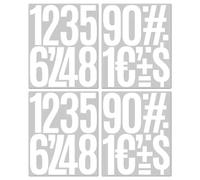 4 Fogli Di Adesivi for Cassette Postali Con Numeri - Numeros Para Casa Exterior, Numeros Para Buzon De Correo, Cartelli Con Indirizzo For Case, Applicabili A Cassette Postali, Porte(White 1)
