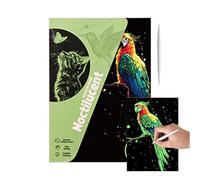 4 fogli di carta antigraffio fatti a mano, per disegnare e colorare creativi, per bambini, adolescenti, adulti, grattacieli per animali e paesaggi, progetti artistici, scuola, Pa