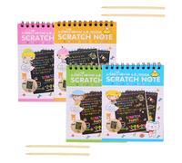 4 fogli di carta da graffio, motivo arcobaleno, graffio, note, magie, biglietti, bomboniere, forniture per bambini, ragazze e ragazzi