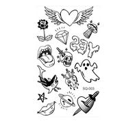 4 fogli di tatuaggi temporanei a forma di farfalla, rosa e fiore, for donne, adulti, bambini, ragazze, piume, serpenti, scorpione, tatuaggi finti, collo, braccia, mani(CSQ003)