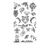 4 fogli di tatuaggi temporanei a forma di farfalla, rosa e fiore, for donne, adulti, bambini, ragazze, piume, serpenti, scorpione, tatuaggi finti, collo, braccia, mani(CSQ035)