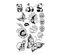 4 fogli di tatuaggi temporanei a forma di farfalla, rosa e fiore, for donne, adulti, bambini, ragazze, piume, serpenti, scorpione, tatuaggi finti, collo, braccia, mani(CSQ015)