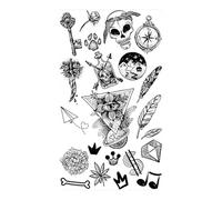 4 fogli di tatuaggi temporanei a forma di farfalla, rosa e fiore, for donne, adulti, bambini, ragazze, piume, serpenti, scorpione, tatuaggi finti, collo, braccia, mani(CSQ031)