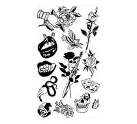 4 fogli di tatuaggi temporanei a forma di farfalla, rosa e fiore, for donne, adulti, bambini, ragazze, piume, serpenti, scorpione, tatuaggi finti, collo, braccia, mani(CSQ017)