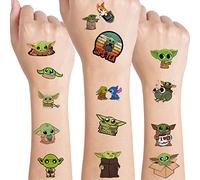 4 fogli Star Wars Baby Yoda tatuaggi temporanei, accessori per feste di compleanno, super carini, tatuaggi finti, decorazione per feste per ragazzi e ragazze … …