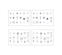 4 Fogli,Tatuaggi Temporanei Semipermanenti,Tatuaggi Finti Piccoli,3D Impermeabili Tatuaggio Temporaneo,Tatuaggi Temporanei Donna,Nero Tatuaggi Finti,Per Bambini Adulti Uomo e Donne