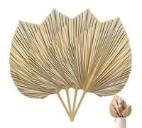 4 foglie di palma, 17x9 foglie di palma essiccate naturalmente per decorazioni Boho Oro con steli Bouquet di fronde tropicali per Boho, matrimonio, casa, cucina, decorazioni per vasi per feste