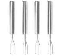 4 forchette per patate in acciaio inox, forchetta per frutta e verdura, forchetta per patate, forchetta di mais, spelucciatore, strumento portatile per barbecue