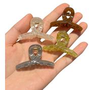 4 forcina plastica portatile design gelatina traslucido 4, 5 cm dimensioni compatte per ciocche sciolte e acconciature casual fermaglio per capelli antiscivolo