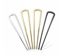 4 forcine per capelli francesi da 14 cm, in metallo a forma di U, forcine per capelli in oro, argento e nero, per donne e ragazze, grandi forcine decorative per tutte le acconciature