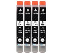 Go Inks 4 cartucce di inchiostro nero fotografico per sostituire Epson T3361 (serie 33XL) compatibili/non-OEM per stampanti Epson Expression Premium, alta capacità (XL)