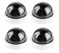 4 fotocamere Dummy con LED rosso lampeggiante, vera e propria fotocamera di sicurezza finte, telecamera di sorveglianza CCTV, Dummy, Fake Dome Camera per la casa e l'ufficio (bianco)