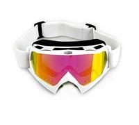 4-FQ Occhiali da Sicurezza, Anti-Appannamento, UV400, per ATV Dirt Bike (Bianco)