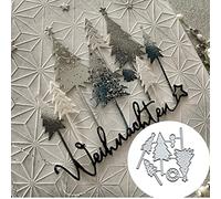 4 fustelle in metallo per albero di Natale, albero di Natale, cedro, fiocco di neve, tagliare, stencil fai da te, scrapbooking, foto, goffratura, carta, per scrapbooking, creazione di biglietti