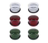 4 g-5/8 in vetro svasato singolo orecchio Gauges rosso fungo flare tappi tunnel barella espandibile vetro Ear Plug per le donne 3 paia e Vetro, 2g(6mm), cod. EK219