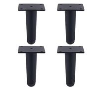 4 Gamba Tavolo Nero, Gambe per Mobili In Metallo Piedini per Mobili Ferro | Finitura Placcatura | Altezza: 10 - 55 cm Piede per Tavolino da Caffè Conico Piedini Console,Viti Inclusi (10cm,Diritto)