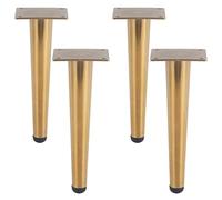 4 Gamba Tavolo Oro, Gambe per Mobili In Metallo Piedini per Mobili Ferro | Finitura Placcatura | Altezza: 10 - 55 cm Piede per Tavolino da Caffè Conico Piedini Console,Viti Inclusi (30cm,Diritto)