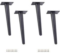 4 gambe da tavolo con coni inclinati da 10 cm - Gambe per mobili in acciaio con tappi antigraffio per tavolino da caffè/supporto notturno/armadio/sedie