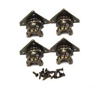 4 gambe in ottone anticato dal design retrò, piedini in legno eleganti e robusti, tocco vintage per le tue scatole di gioielli (S)
