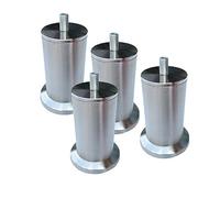 4 Gambe per Mobili Acciaio Inossidabile Piedini per Mobili Tondo Gambe per Divani in Metallo Piedini Sostitutive Letto Tavolo Piede Vite M10(5.8cm)