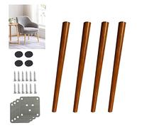 4 gambe per mobili in legno di rovere massiccio da 74,9 cm, per armadio, scrivania, tavolo da pranzo, sedia, divano, marrone obliquo con accessori completi