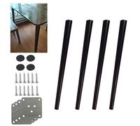 4 gambe per mobili in legno massello nero da 80 cm, piedini per mobili e tavolo da pranzo, design obliquo a cono, gambe per sedie e divani con accessori per una maggiore stabilità e stile