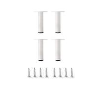 4 gambe per mobili, piedini da tavolo regolabili, gambe di supporto cilindriche, con accessori, antiscivolo, stabili, piedini di sicurezza, varie dimensioni, nero, 40 cm/16 pollici (bianco 60 cm/24 pollici)