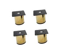 4 Gambe per Mobili Piedini per Mobili Tondo Gambe per Divani in Acciaio Inossidabile Metallo Gamba Mobili Piedini Sostitutive Letto Tavolo Piede,Oro(5cm)