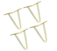 4 gambe per tavolo, 25 cm Gambe per mobili con viti, gambe per tavolo a forcina in metallo color oro, per tavolino, armadio IKEA, credenza (Color oro,10cm/3.94in)